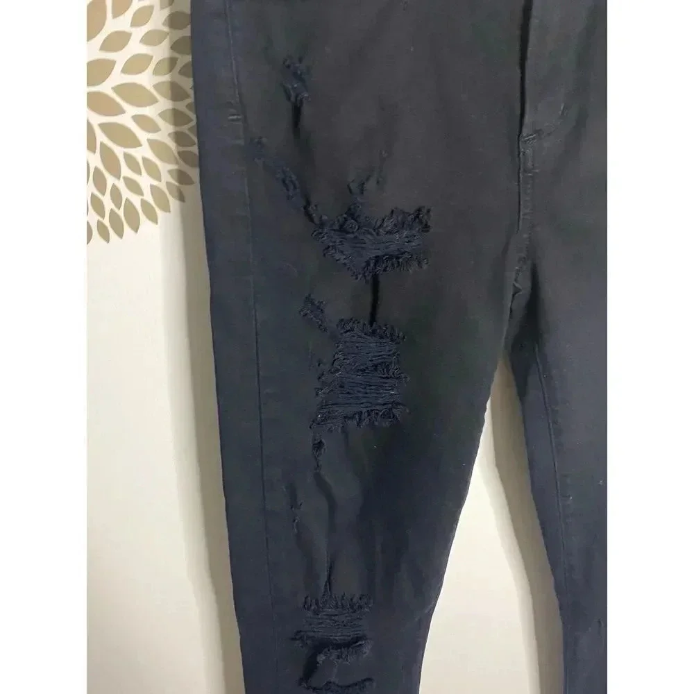 Agolde Sophie High Waisted Distressed Skinny Jeans Black Moonstruck Size 27 - Picture 9 of 10